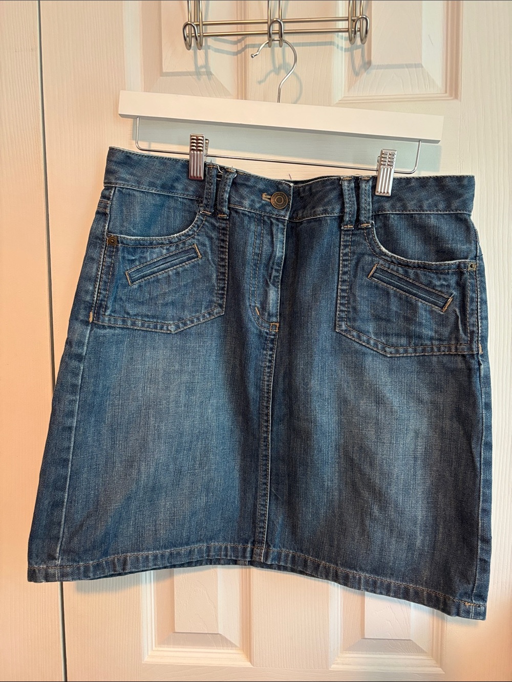 Ann Taylor Classic Blue Denim Skirt - Casual A-Line